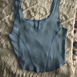 PacSun Light Blue Ribbed Tank Top